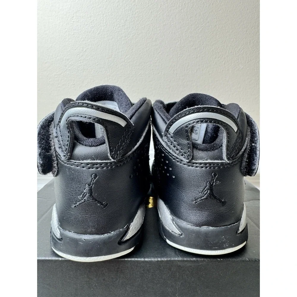 Jordan 6-17-23 TD Toddler Sneakers Black Metallic Silver DM1158-001‎ Size 5C
